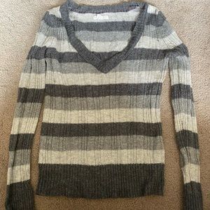 Gray striped sweater